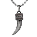 Steel Wolf Tooth Necklace Tribal Pendant For Men Adjustable