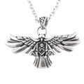 Sterling Eagle Skull Pendant Necklace Gothic Chain Mens