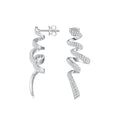 Sterling Silver 925 Moissanite Spiral Drop Earrings For Women Twisted Elegant