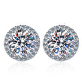 Sterling Silver 0.5 1 2Ct Round Moissanite Stud Earrings For Women