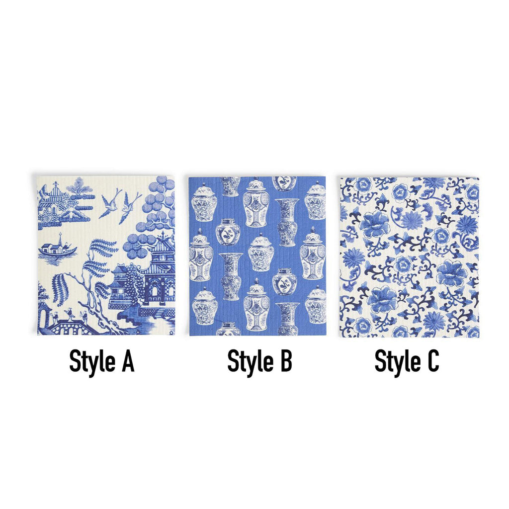 Chinoiserie Eco Kitchen Cloths - Biodegradable Cellulose Cotton, 3 Designs