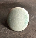 Teal Ceramic Adjustable Cocktail Statement Wide Band Ring
