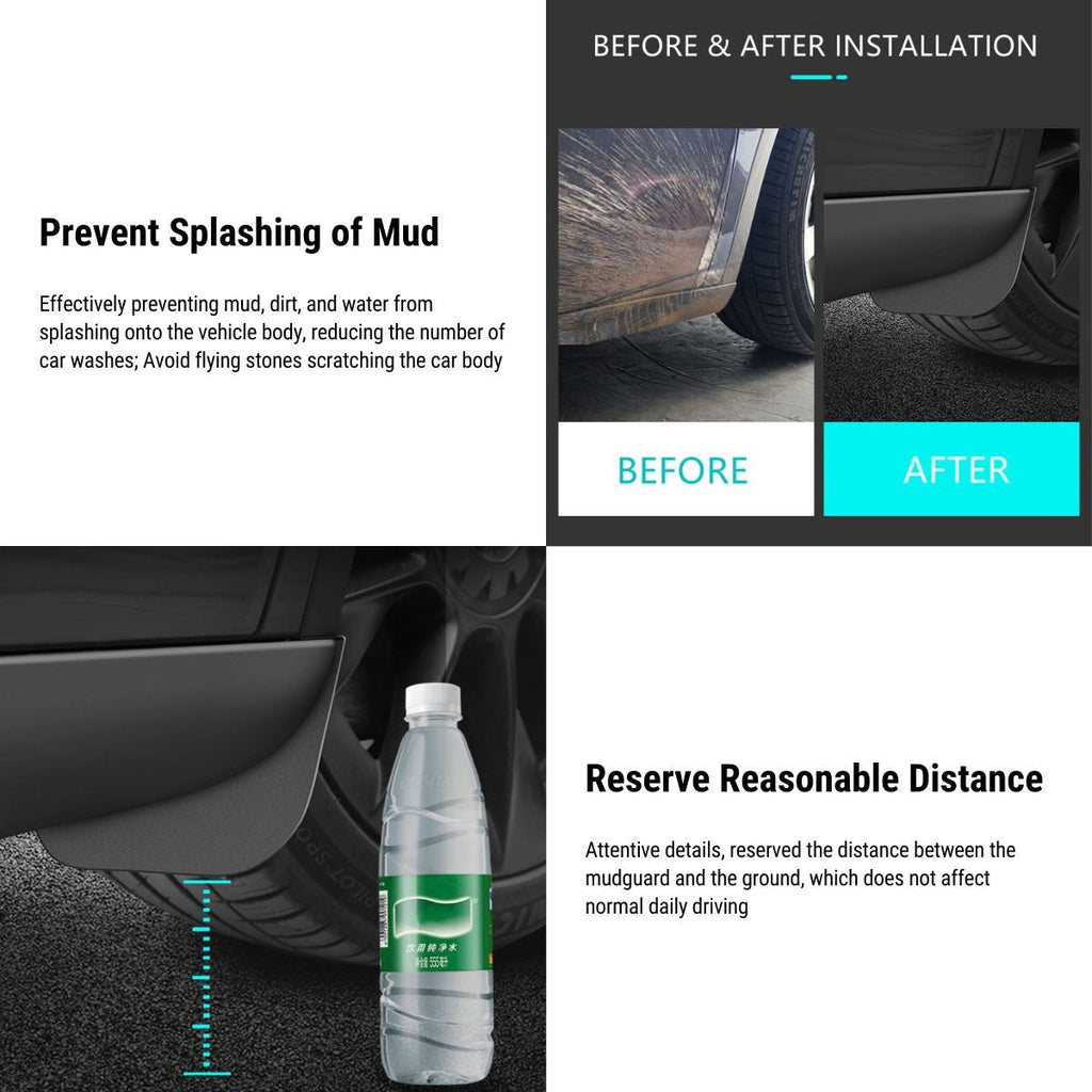 TESERY Hidden Form Mudflaps Kit for Model 3 Highland / Y (4PCS)