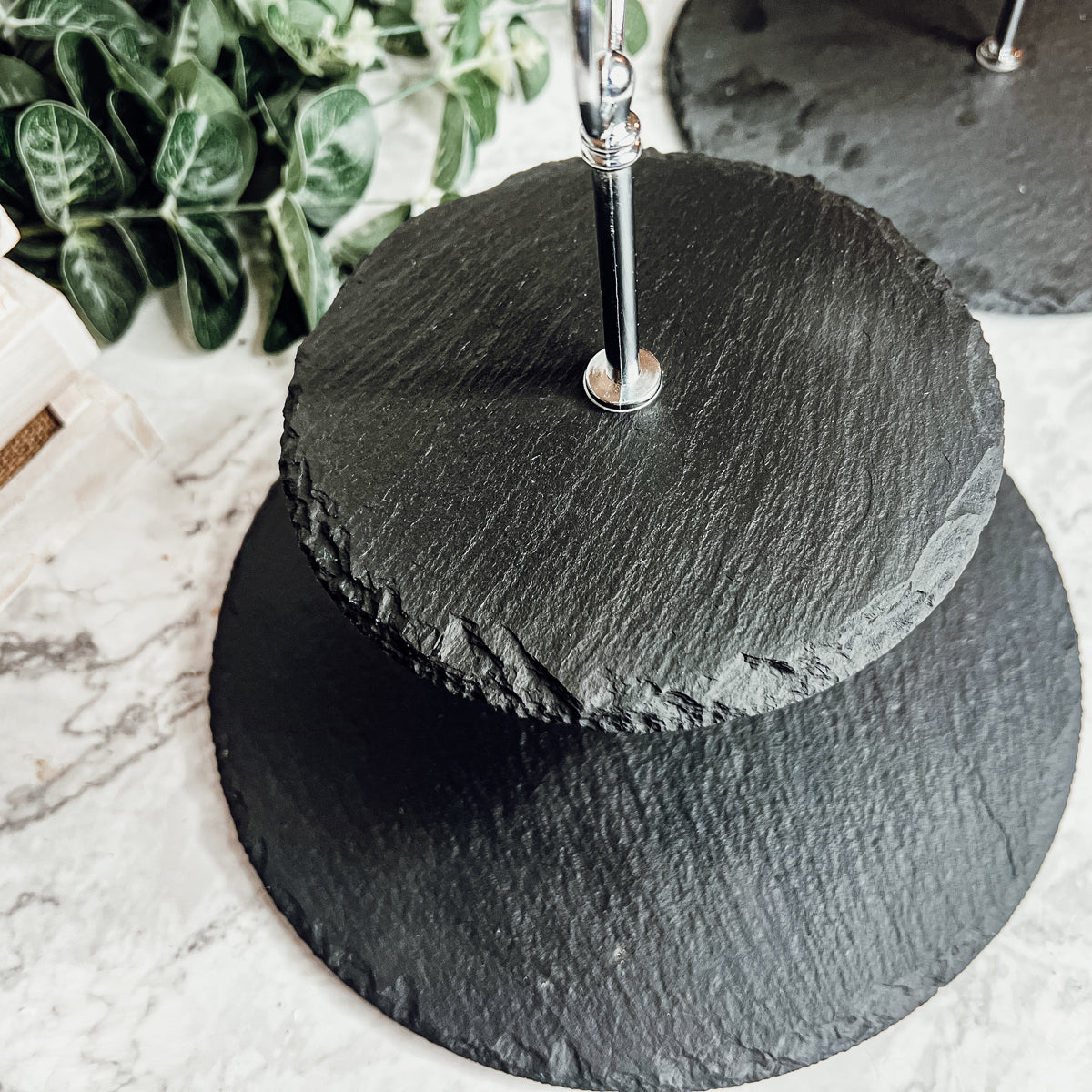 Tiered Slate Serving Stand - 3-Tier Dessert & Appetizer Display for Parties
