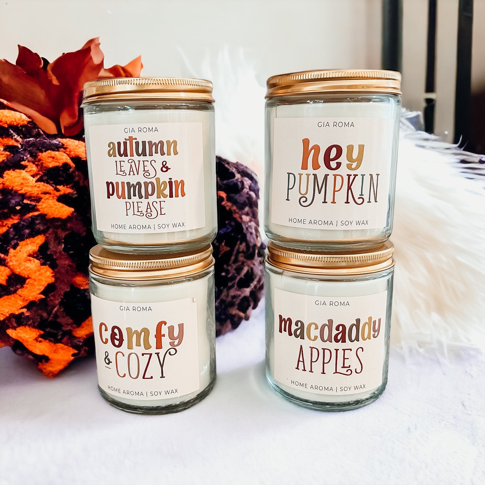 Toasted Pumpkin Spice Candle Soy Wax Autumn Pumpkin Pie Home Fragrance