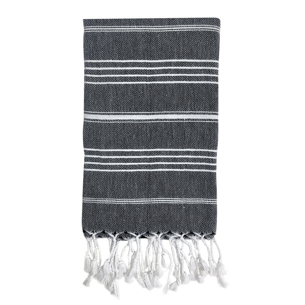 Turkish Cotton Hand Towel 36x22 Quick-Dry Absorbent Kitchen Bathroom With Fringe, 6 Colors