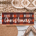 Red Buffalo Check Christmas Sign - Farmhouse Holiday Wooden Wall Decor