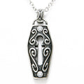 Vintage Silver Keyhole Unlock Necklace Gothic Coffin Charm
