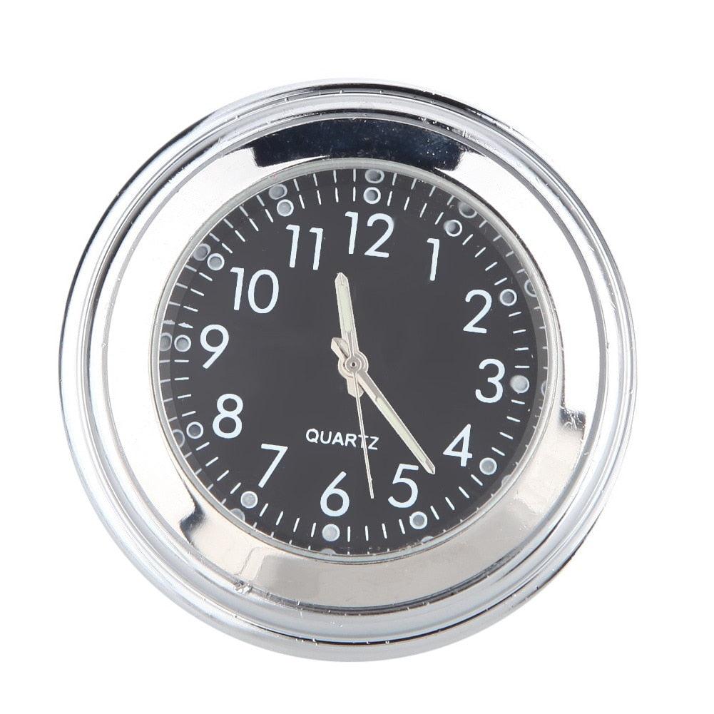 Waterproof  Motorcycle Handlebar Mount Quartz Clock Motorcycle Handlebar Motorcycle Handlebar Clock Motorcycle Modification Handlebar Mount Waterproof Quartz Clock Watch Accessories Watch Aluminum Luminous Clock Moto Black Accessories