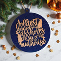 Funny Sarcastic Christmas Ornament Wooden Jolliest Bunch 12 Colors Holiday Gift