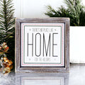 Holiday Home Wall Sign 7 Inch Framed Wood Metal Accent No Place Like Home For The Holidays