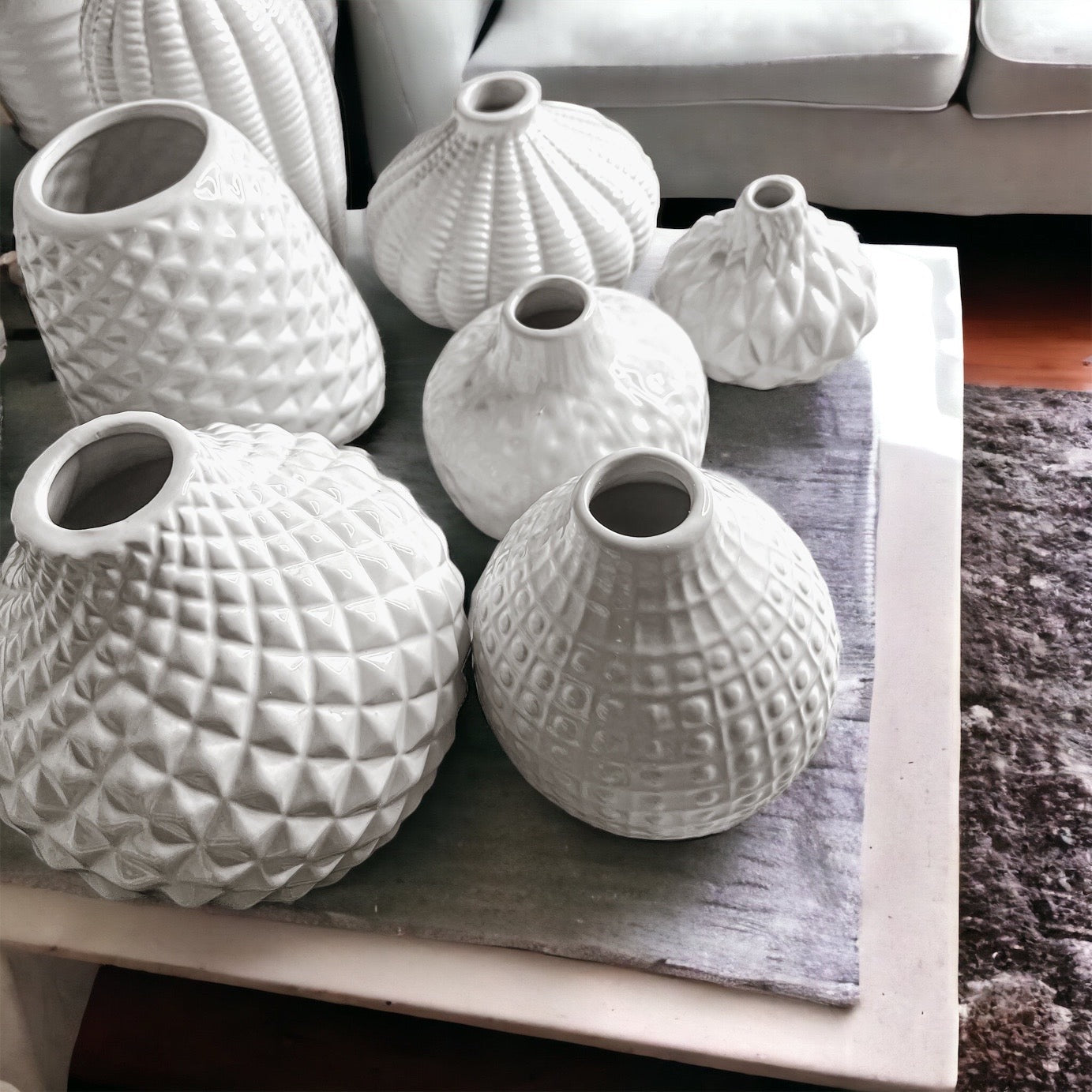 Whitney Ceramic Vases White Artisan Decorative Vase Set Or Single For Mantel