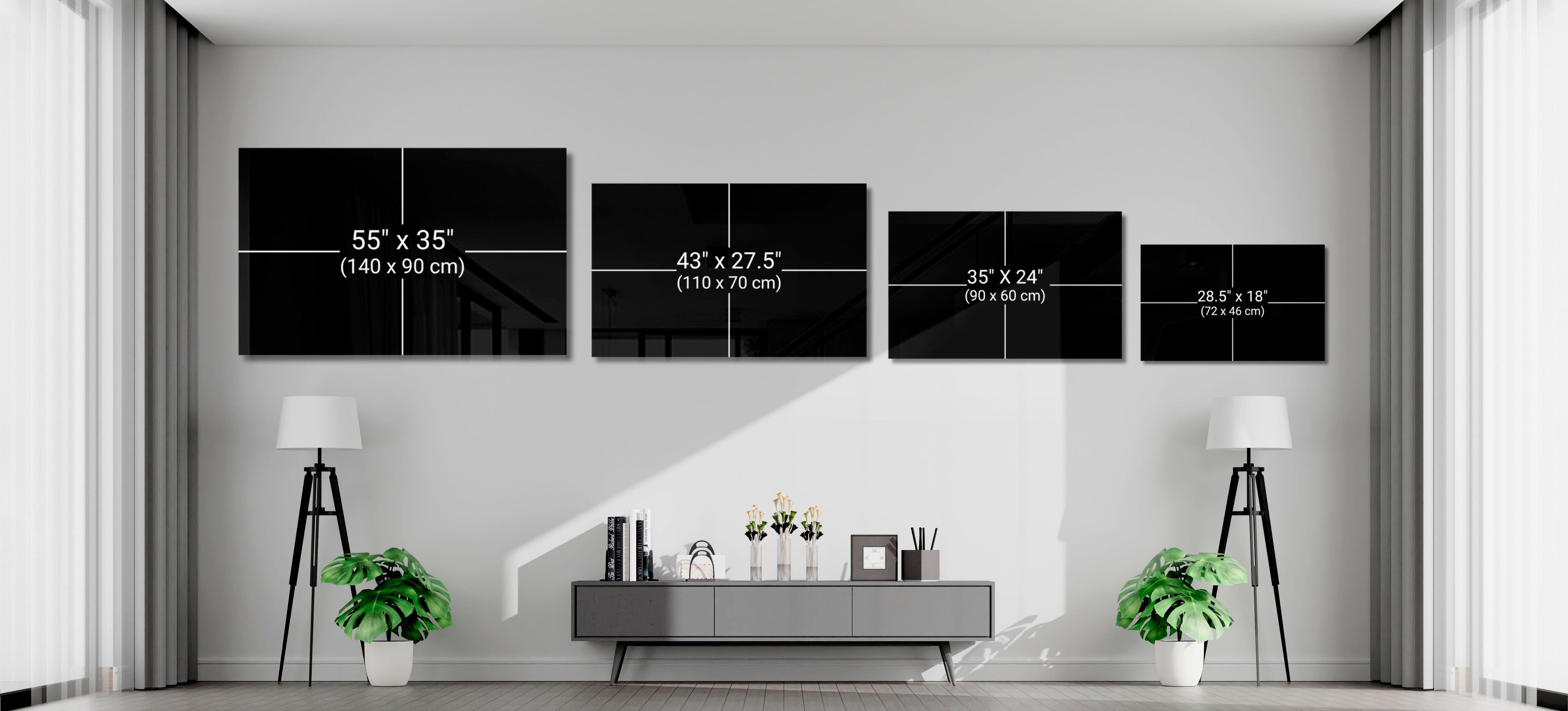 The Dot and Lines Glass Wall Art