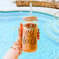 You Give Me All The Feels 20oz Glass Cup With Bamboo Lid Cute Gift