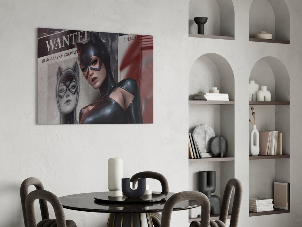 Cat Woman Glass Wall Art