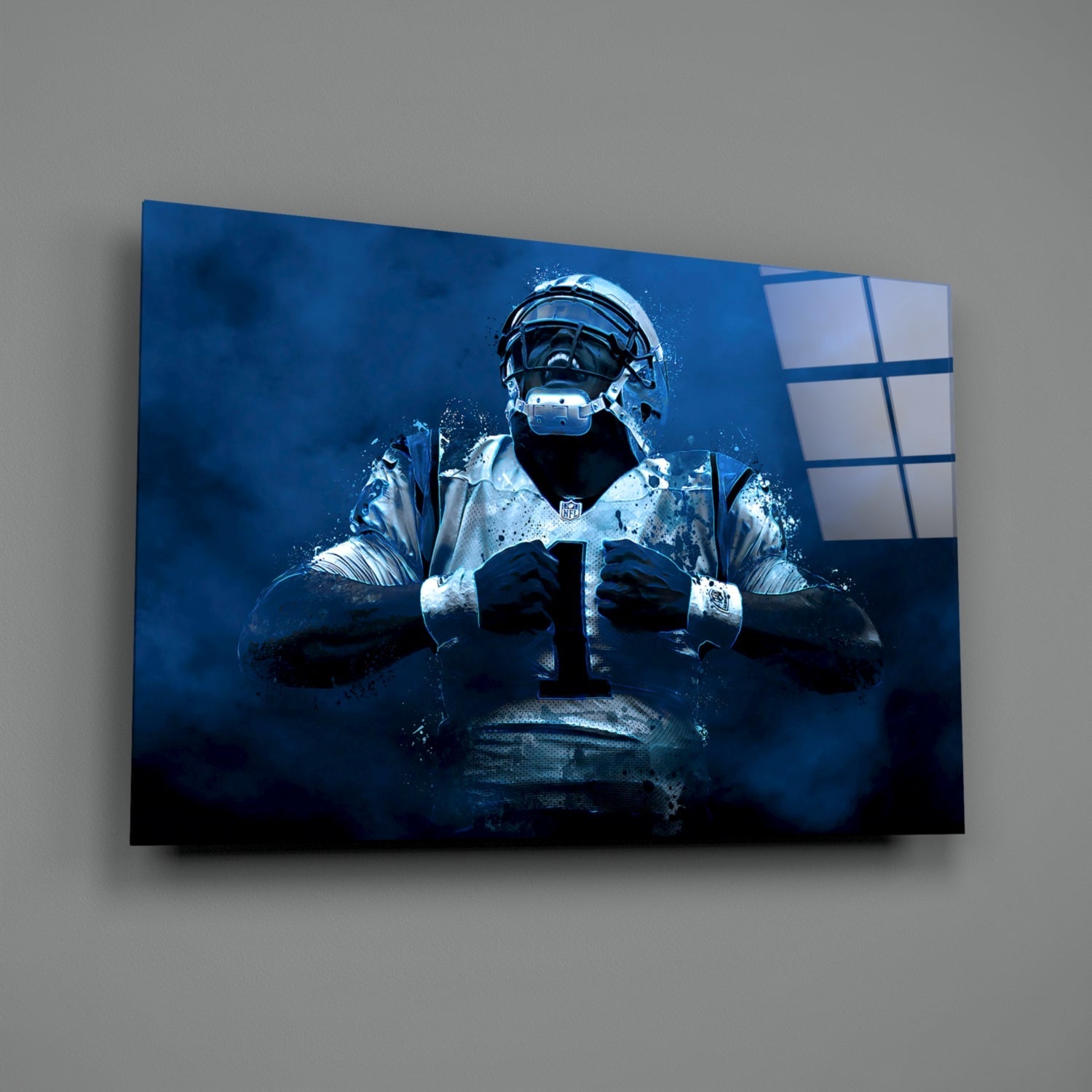 Cam Newton Glass Wall Art
