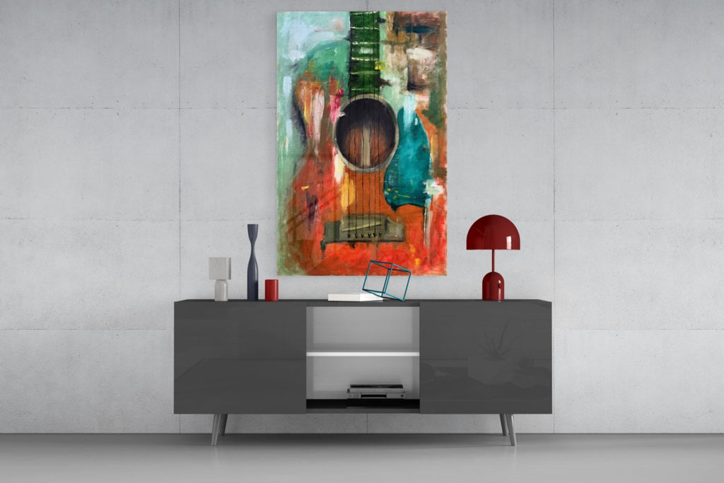 Guitar Glass Wall Art