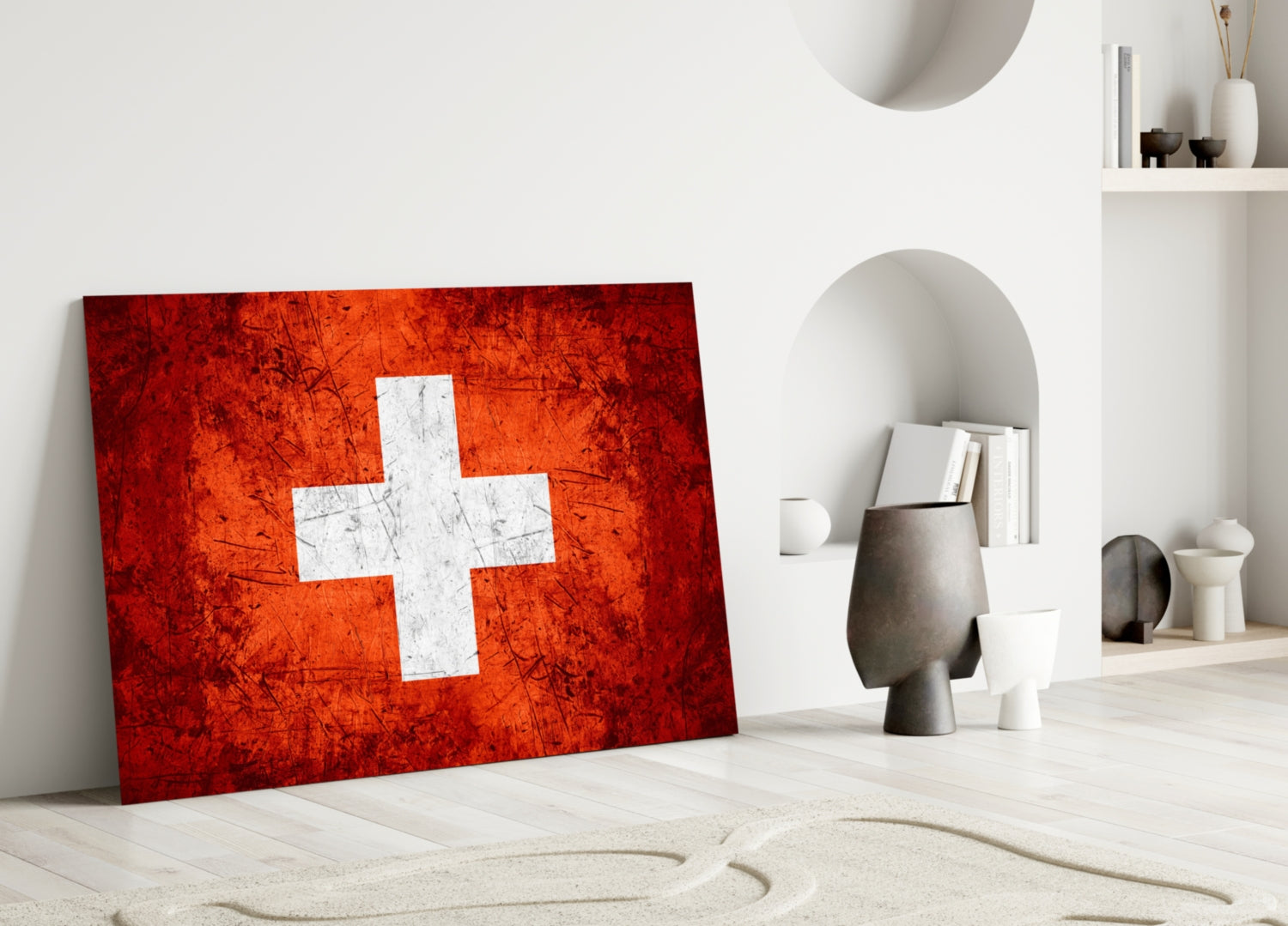 Flag of Switzerland Glass Wall Art