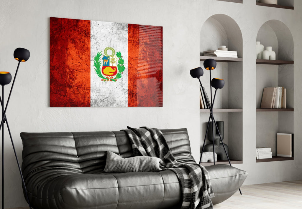 Flag of Peru Glass Wall Art