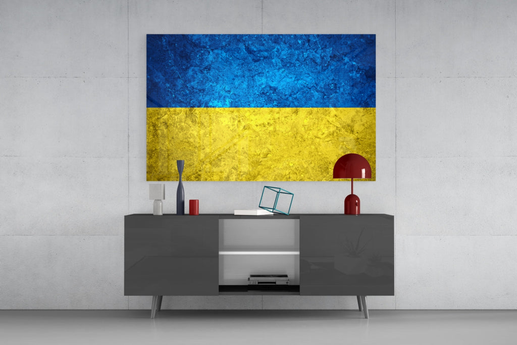 Flag of Ukraine Glass Wall Art