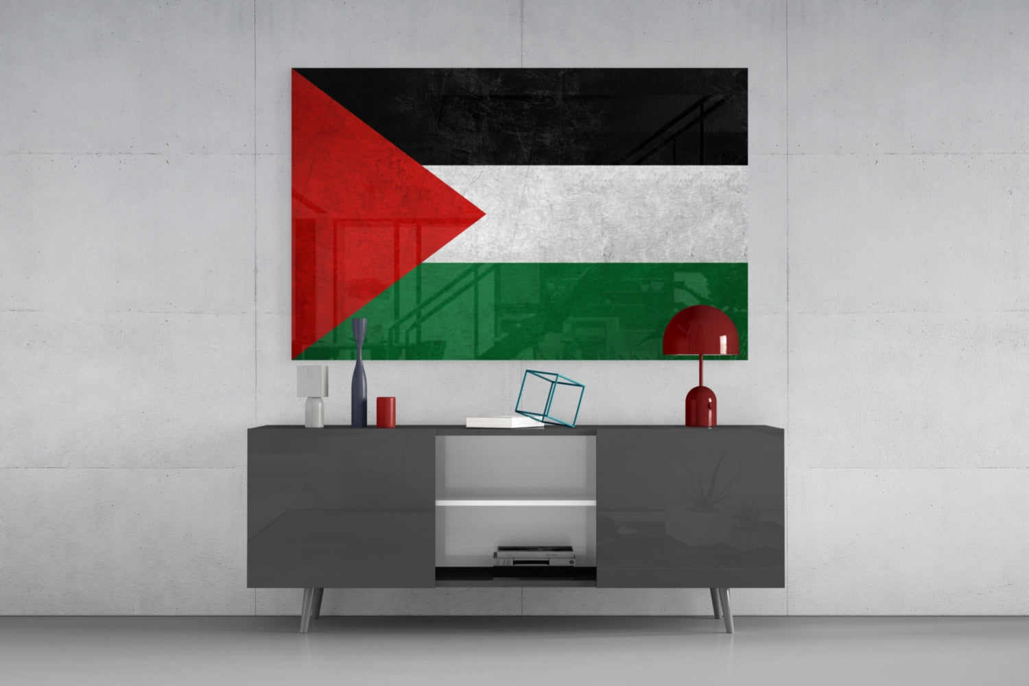 Flag of Palestina Glass Wall Art