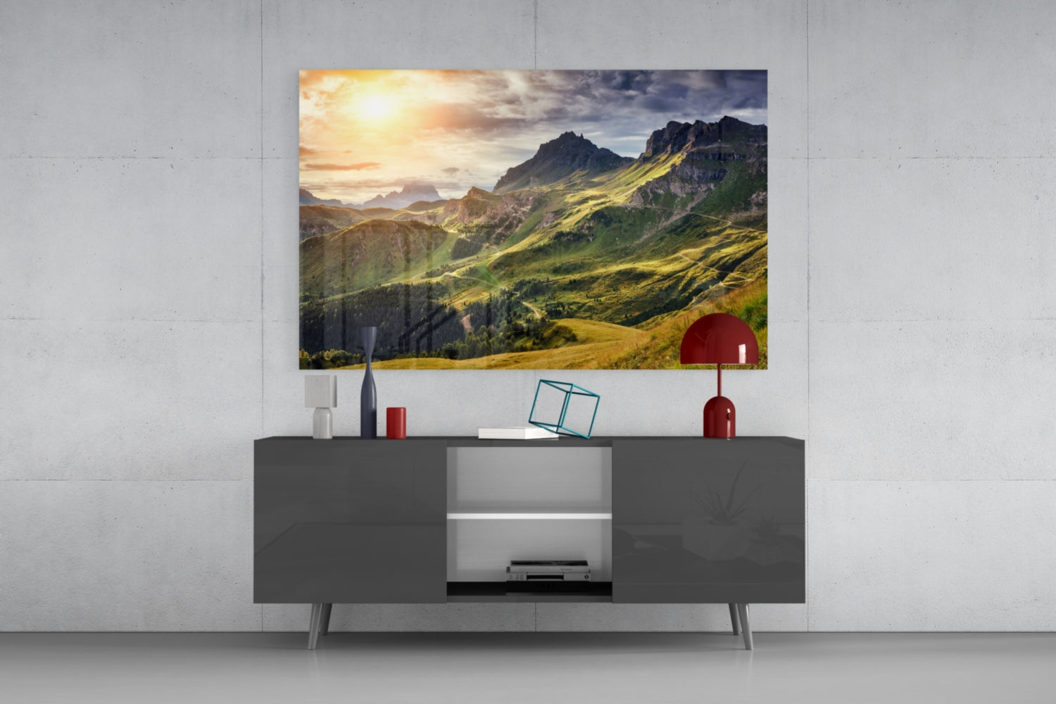 Mountain View Glass Wall Art