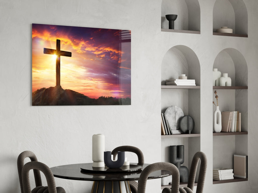 Cross Glass Wall Art