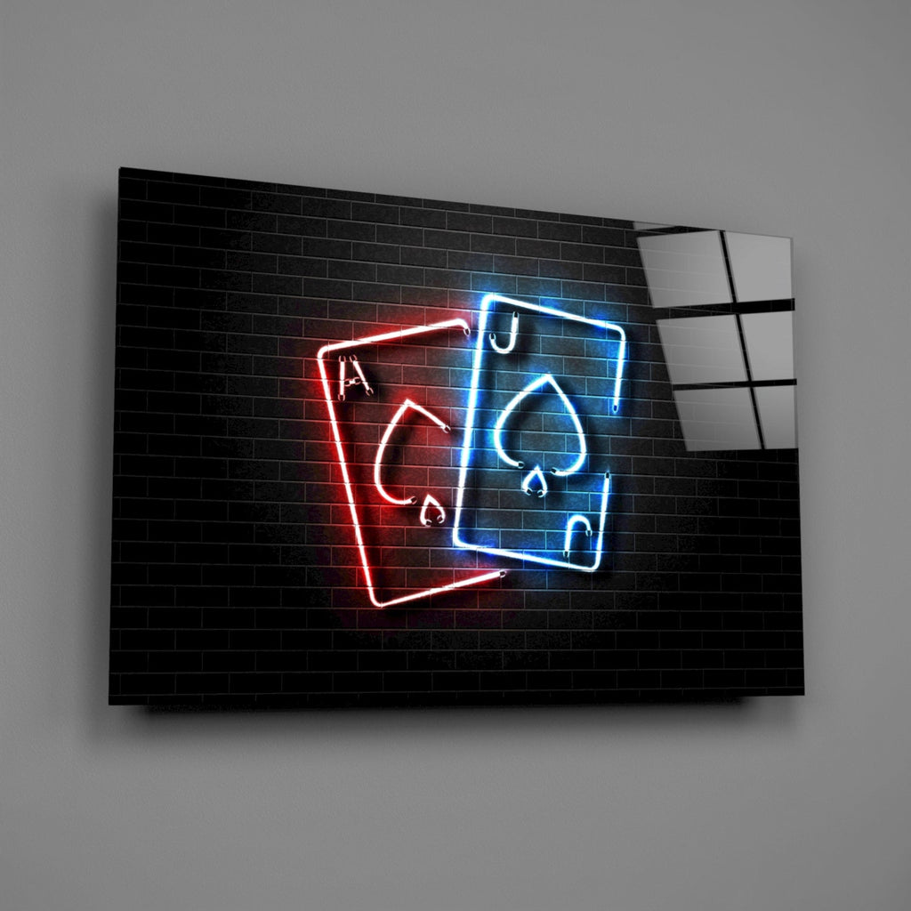 Ace and Joker Glass Wall Art