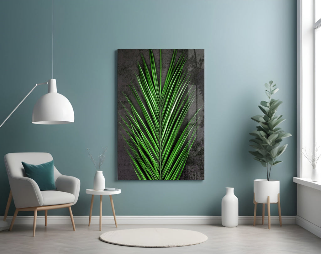 Areca Bunch Glass Wall Art