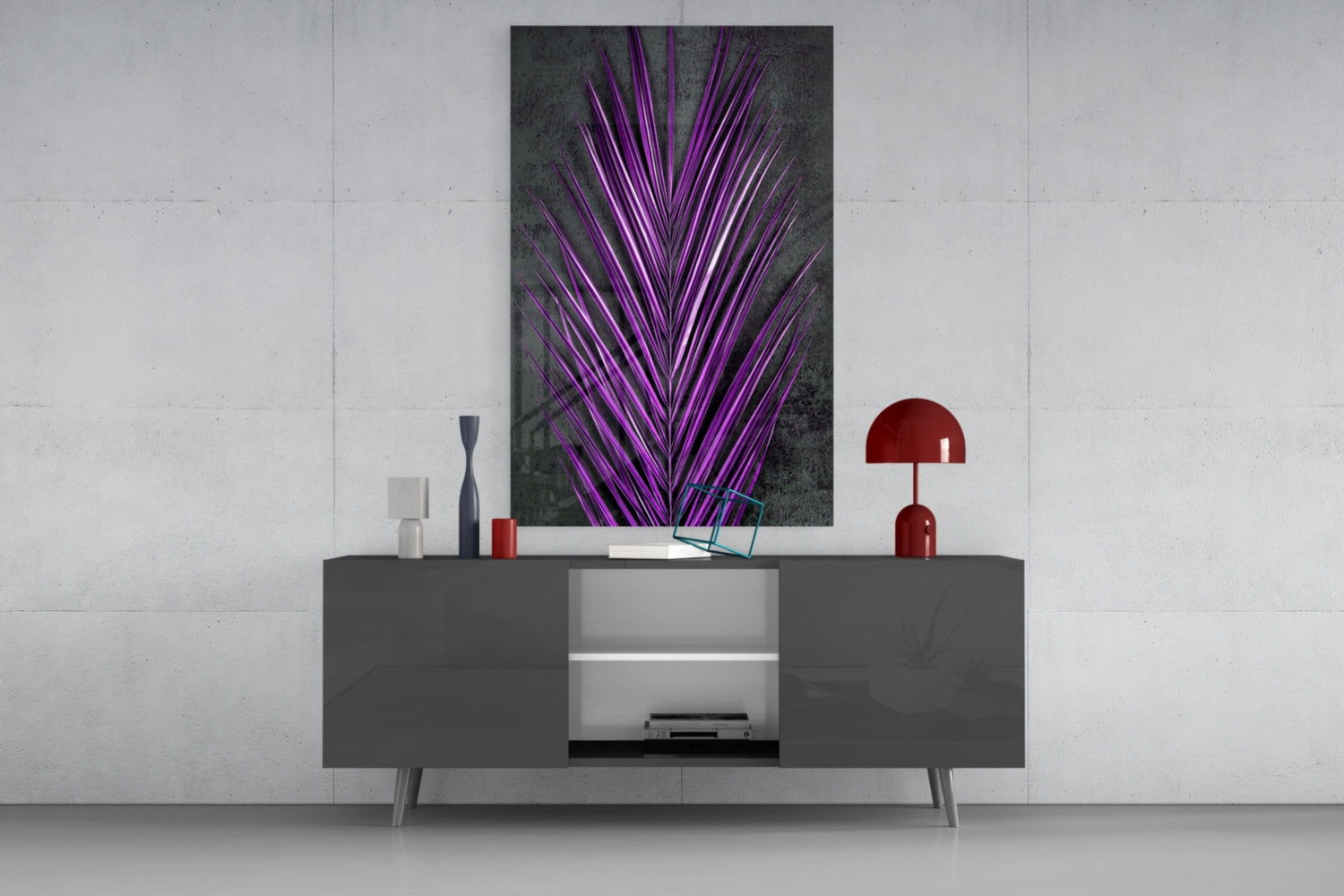 Areca Bunch Glass Wall Art