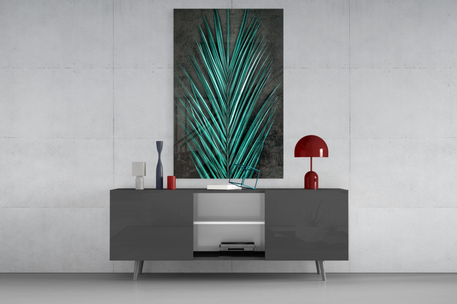 Areca Bunch Glass Wall Art