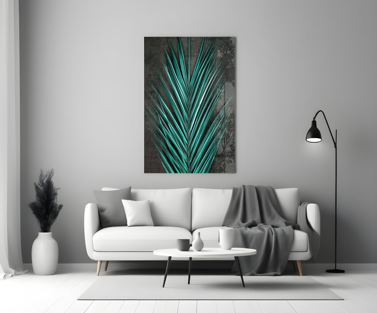 Areca Bunch Glass Wall Art