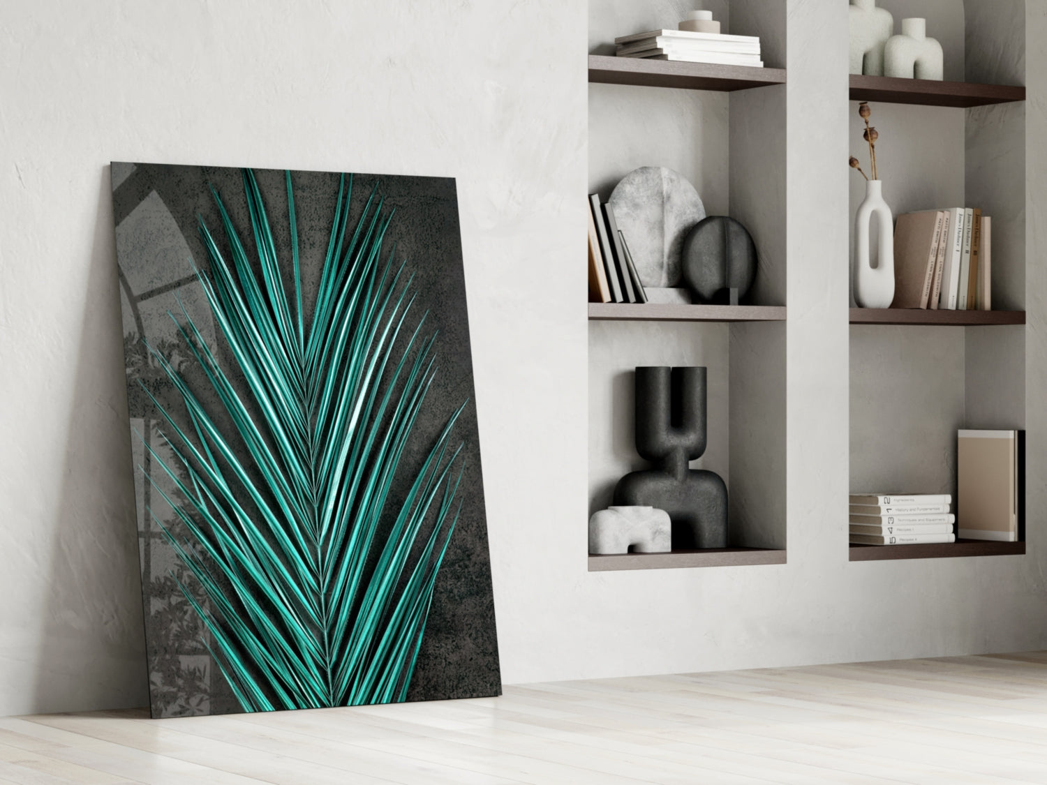 Areca Bunch Glass Wall Art