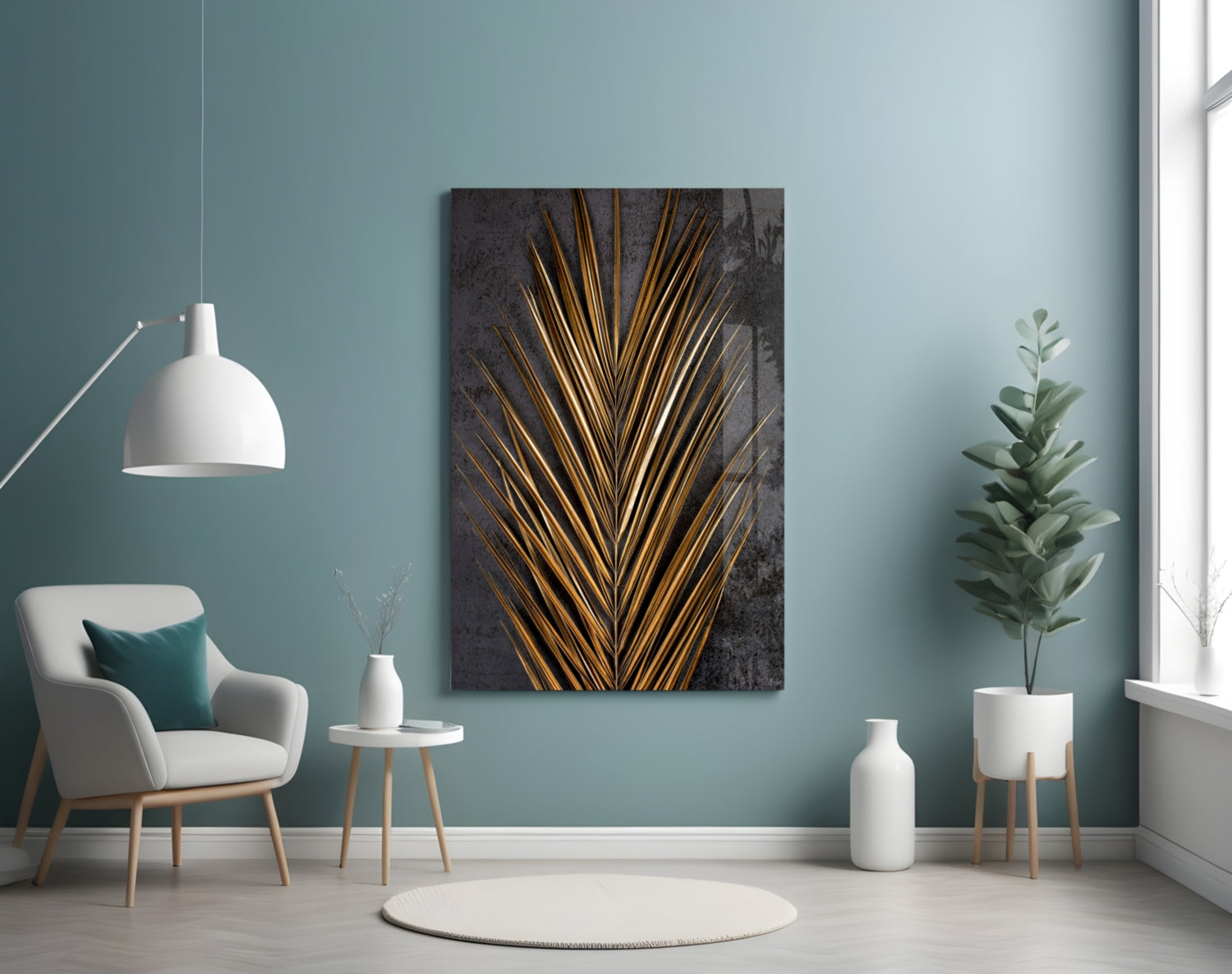 Areca Bunch Glass Wall Art