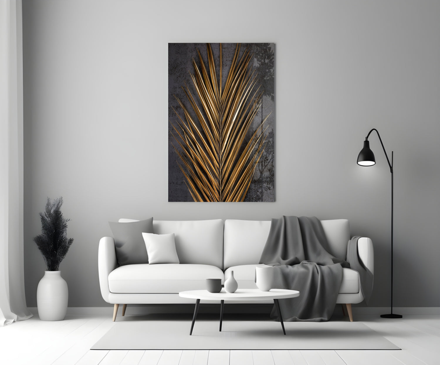 Areca Bunch Glass Wall Art