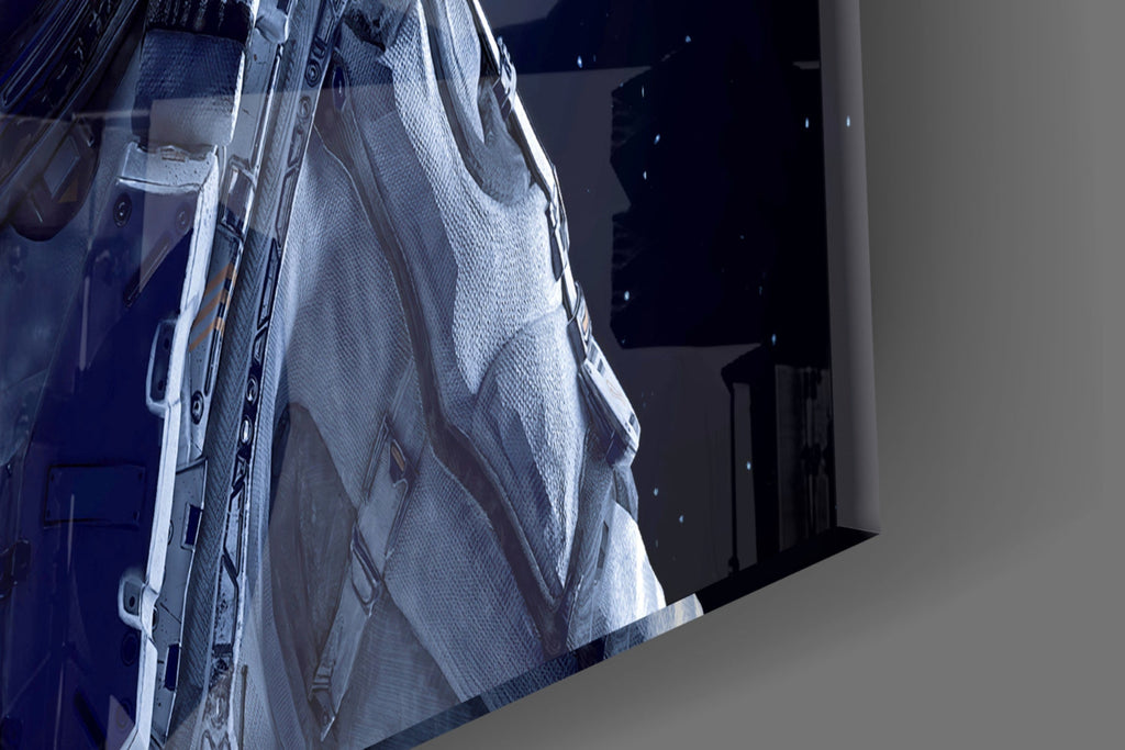Astronaut In Space Glass Wall Art