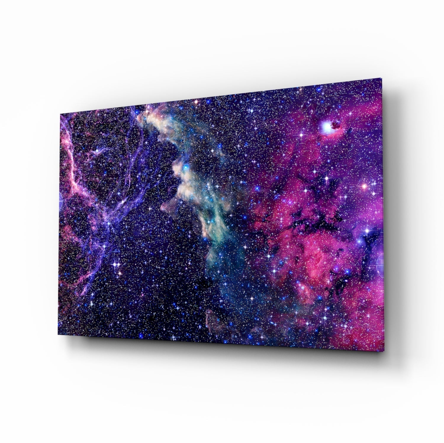 Space Purple Glass Wall Art