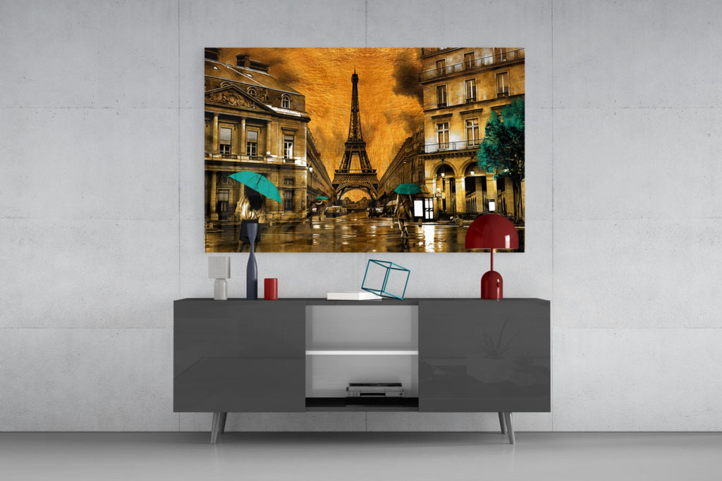 Eiffel Tower Glass Wall Art