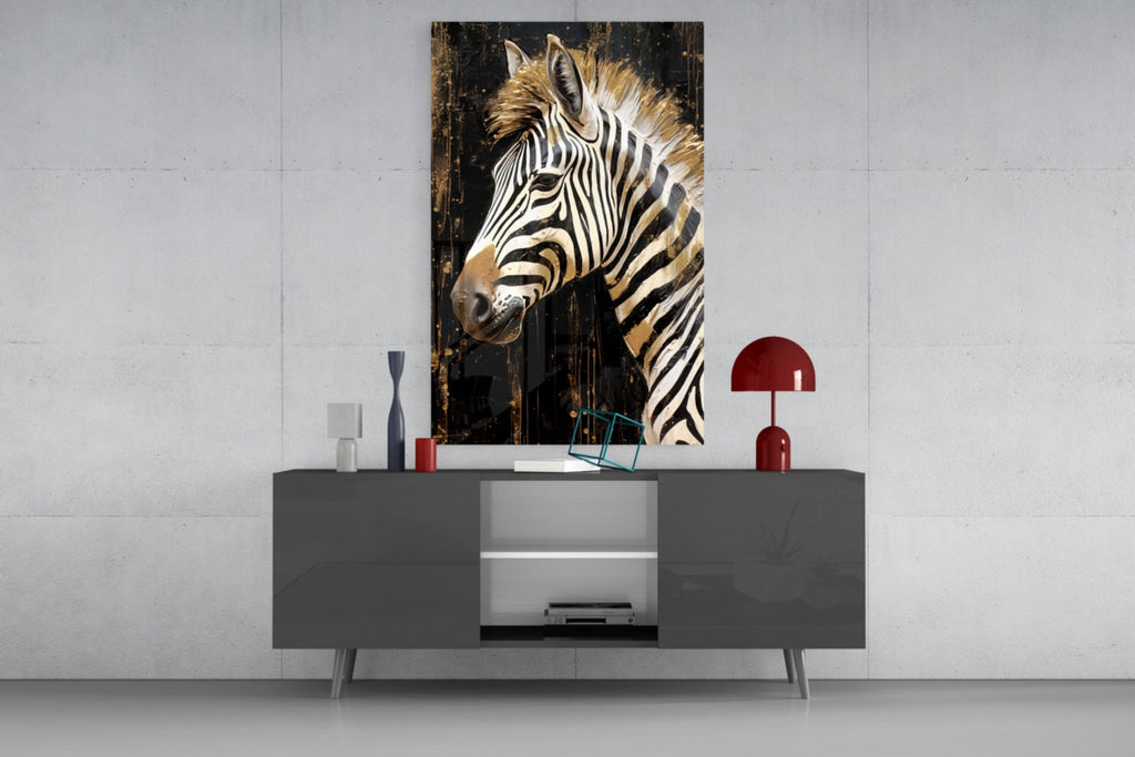 Zebra Glass Wall Art